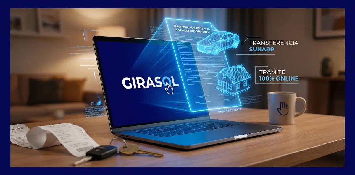 Persona realizando una transferencia vehicular online en SUNARP con certificado digital