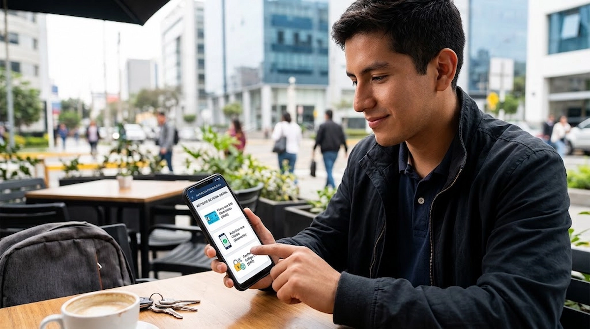 Cliente de una fintech firmando desde el celular un pagaré electrónico de un crédito 100 % digital