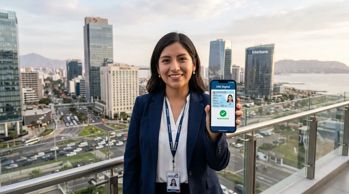 Usuario peruano validando su identidad con el DNI Digital desde un smartphone
